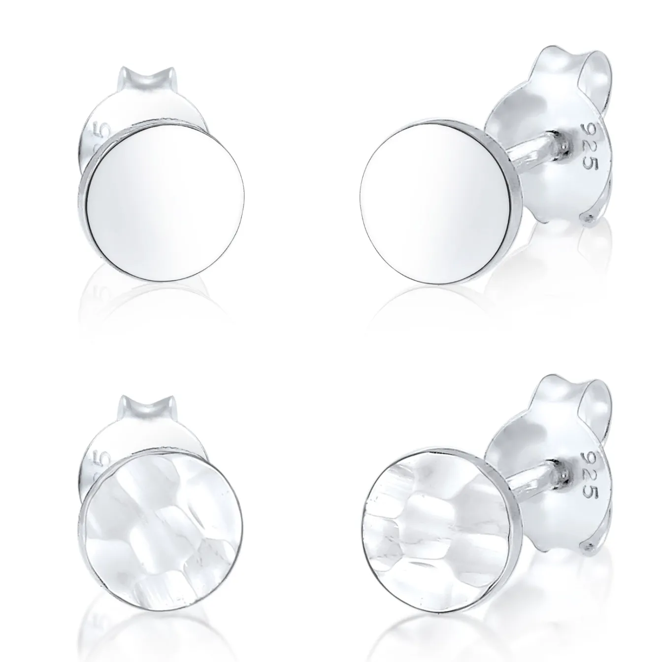 Elli "Ohrstecker Set Gehämmert & Glänzend< Roségold|Ohrringe