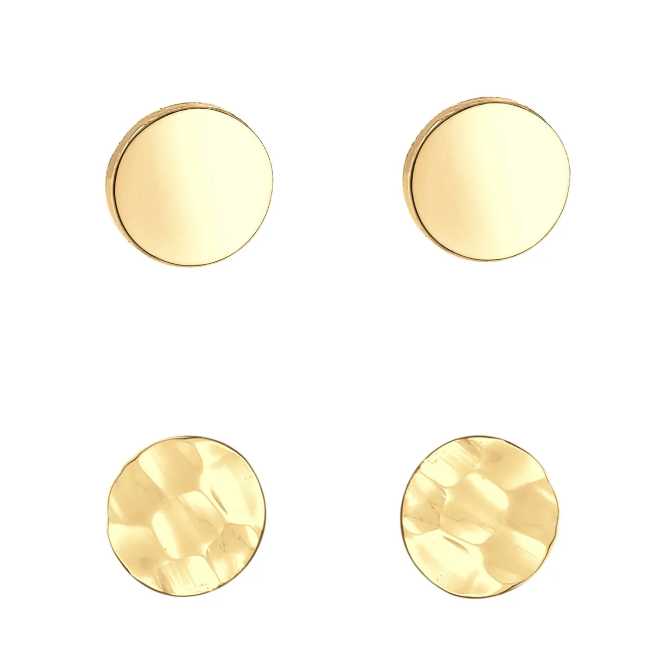 Elli "Ohrstecker Set Gehämmert & Glänzend< Roségold|Ohrringe