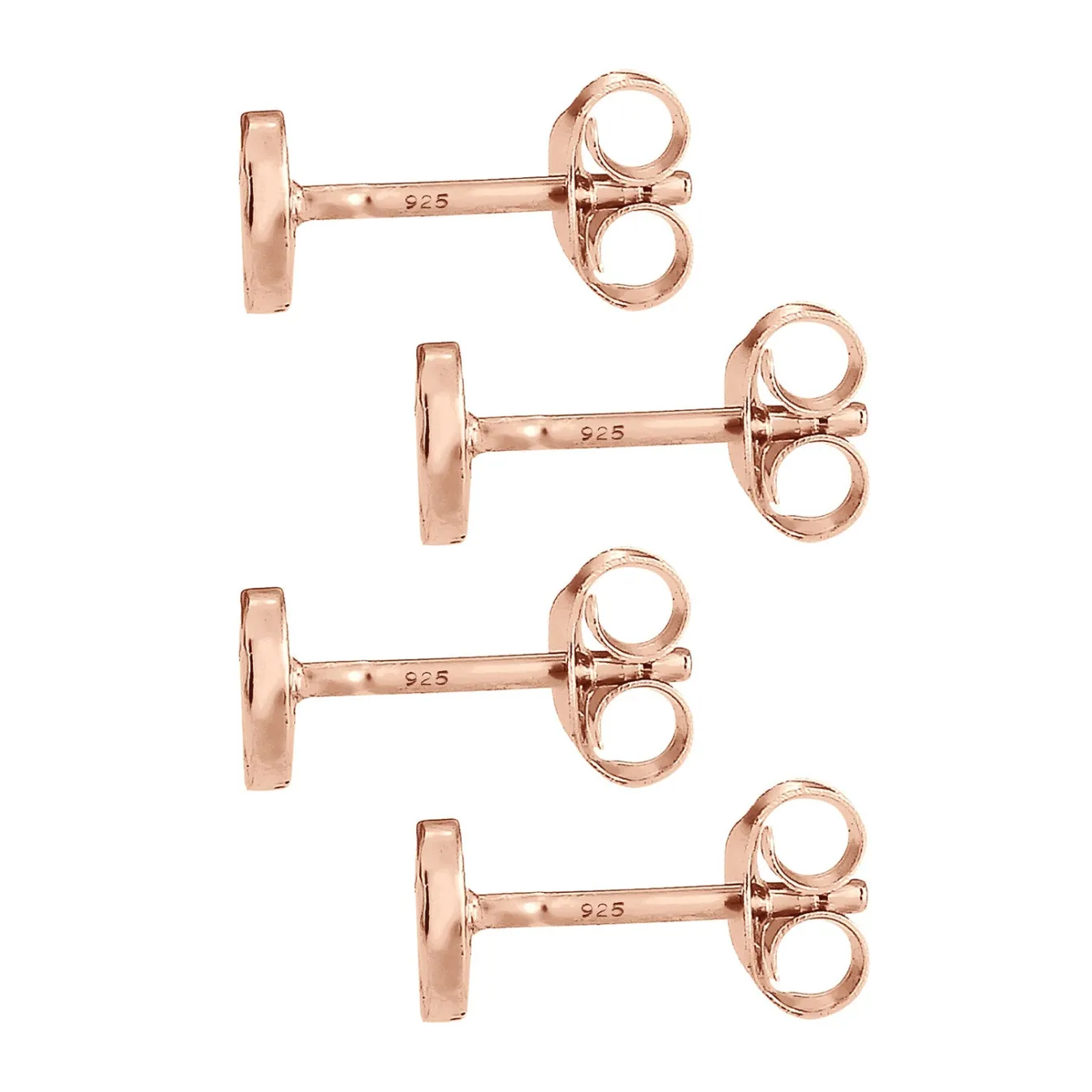Elli "Ohrstecker Set Gehämmert & Glänzend< Roségold|Ohrringe