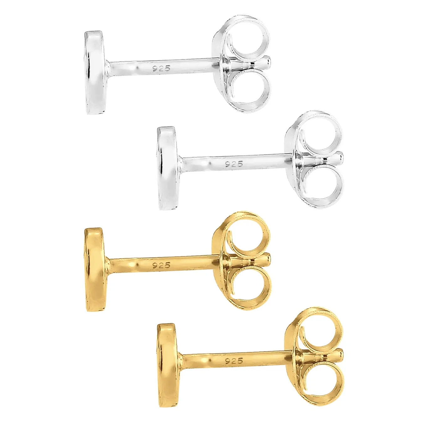 Elli "Ohrstecker Set Gehämmert & Glänzend< Roségold|Ohrringe