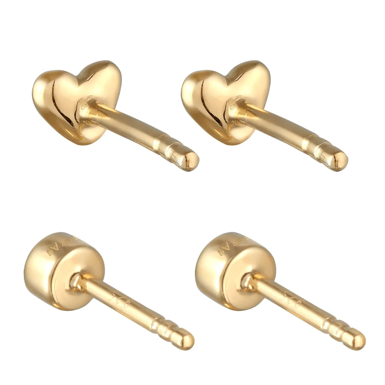 Elli "Ohrstecker Set Herz | Kristall (Weiß)< Vergoldet|Symbol-schmuck