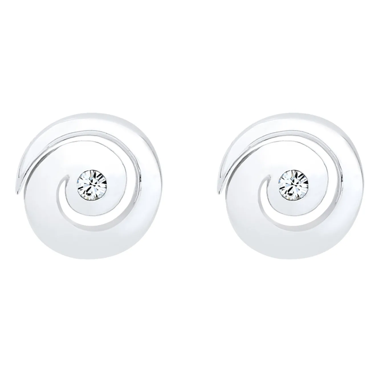 Elli "Ohrstecker Spirale | Kristall (Weiß)< Ohrringe|Vergoldet