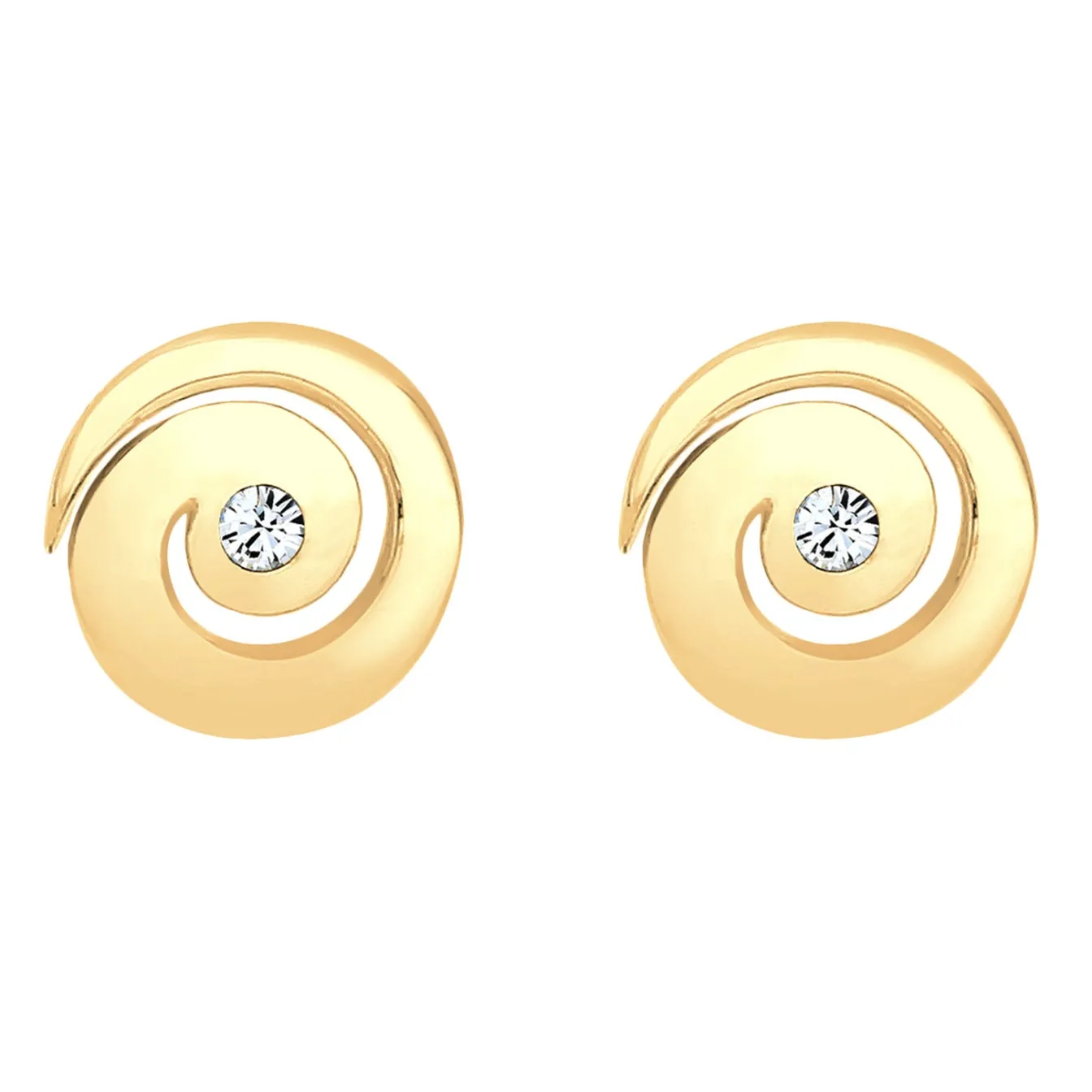 Elli "Ohrstecker Spirale | Kristall (Weiß)< Ohrringe|Vergoldet