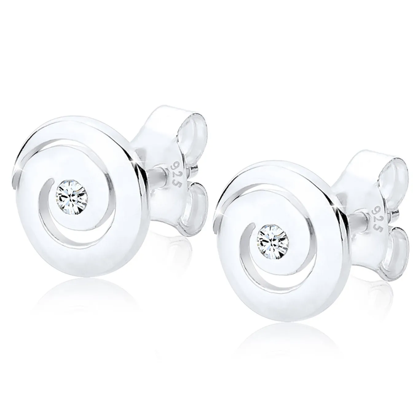 Elli "Ohrstecker Spirale | Kristall (Weiß)< Ohrringe|Vergoldet