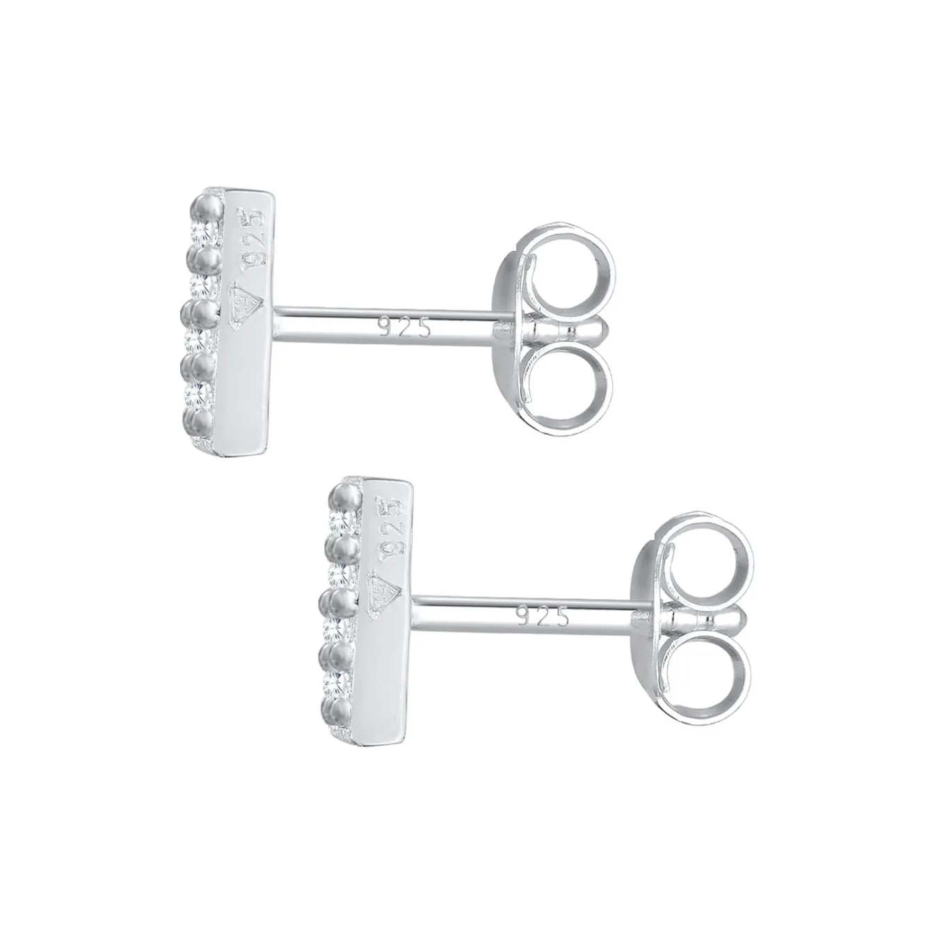 Elli "Ohrstecker Stab | Zirkonia (Weiß)< Ohrringe|Vergoldet