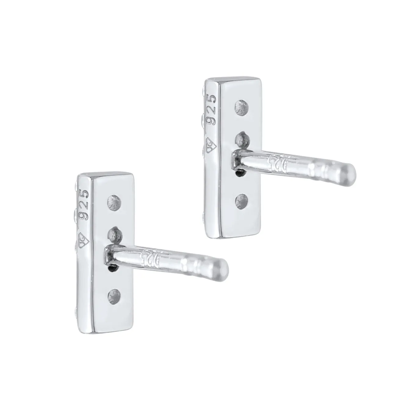 Elli "Ohrstecker Stab | Zirkonia (Weiß)< Ohrringe|Vergoldet