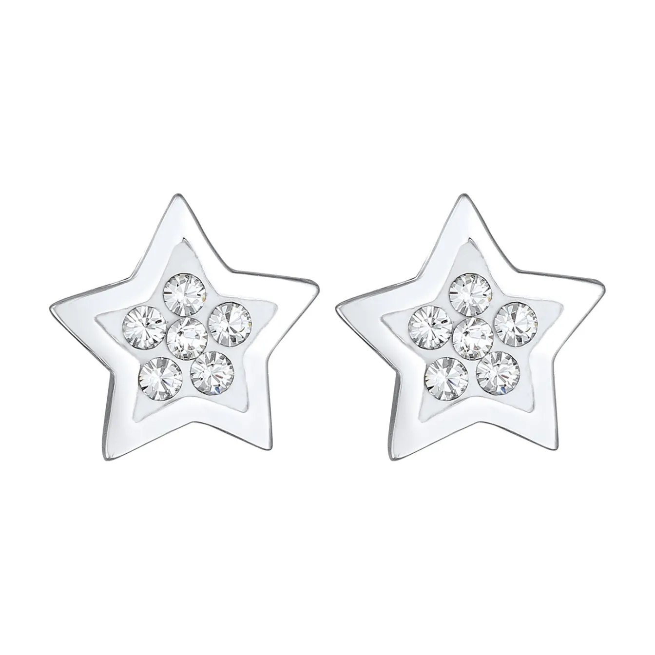 Elli "Ohrstecker Stern | Kristall ( Schwarz )< Ohrringe