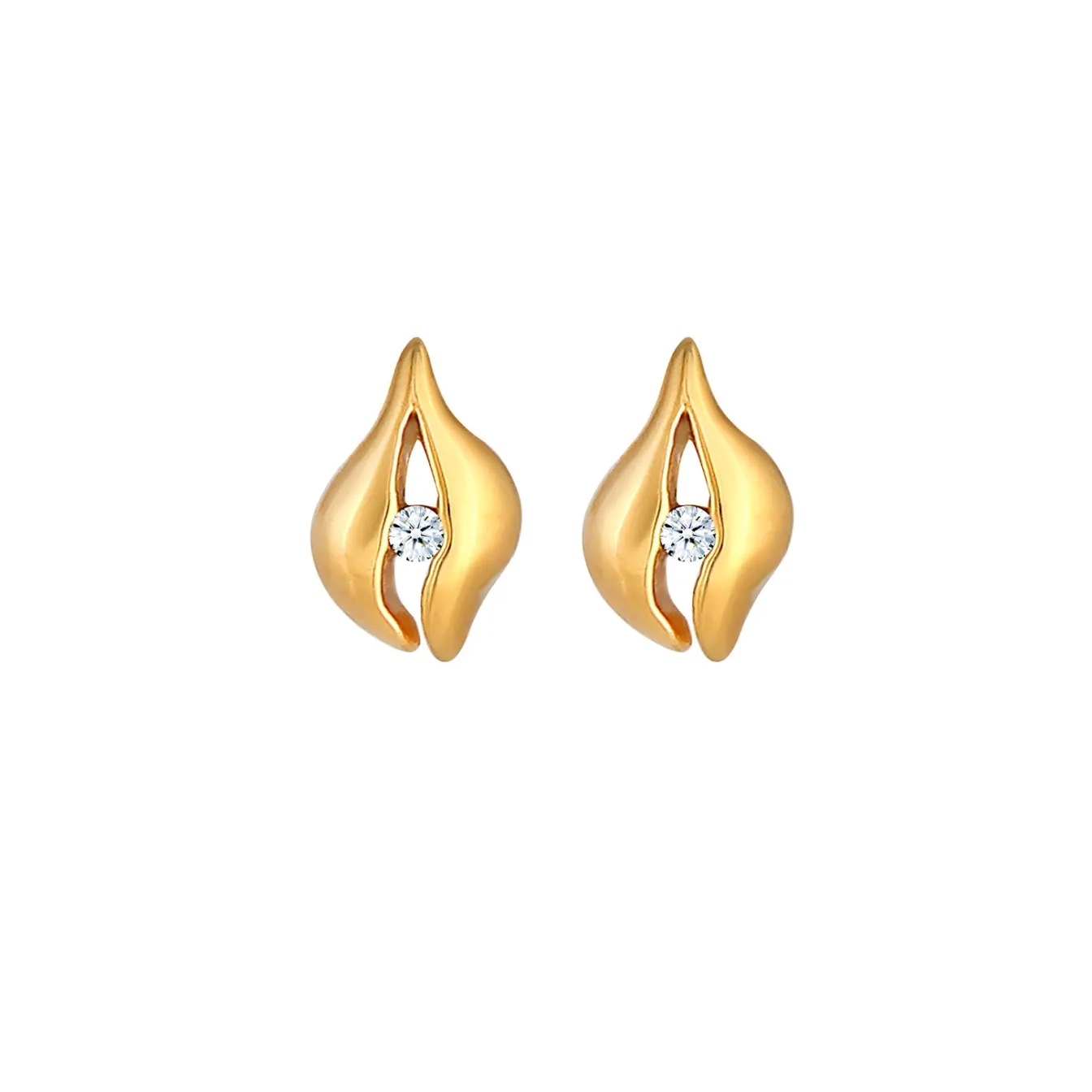 Elli "Ohrstecker Tropfen | Diamant ( Weiß, 0,03 ct )< Ohrringe|Vergoldet