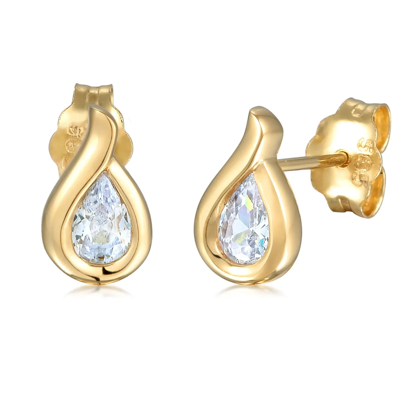 Elli "Ohrstecker Tropfen | Zirkonia (Weiß)< Symbol-schmuck|Herz-schmuck