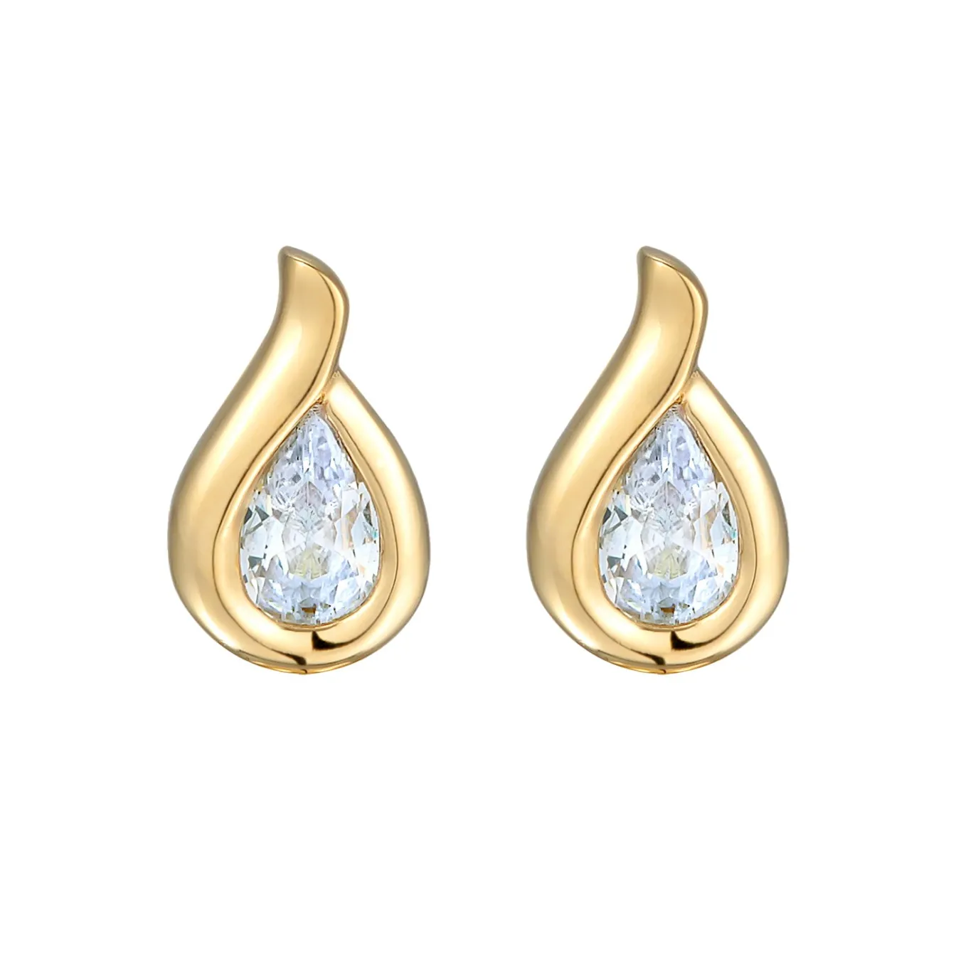 Elli "Ohrstecker Tropfen | Zirkonia (Weiß)< Symbol-schmuck|Herz-schmuck