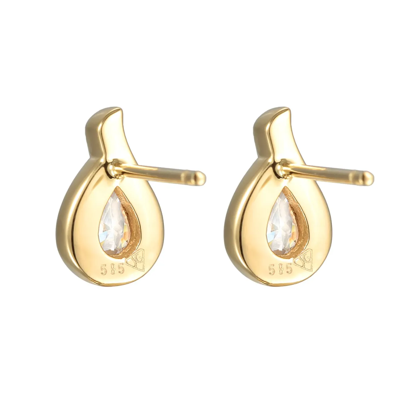 Elli "Ohrstecker Tropfen | Zirkonia (Weiß)< Symbol-schmuck|Herz-schmuck