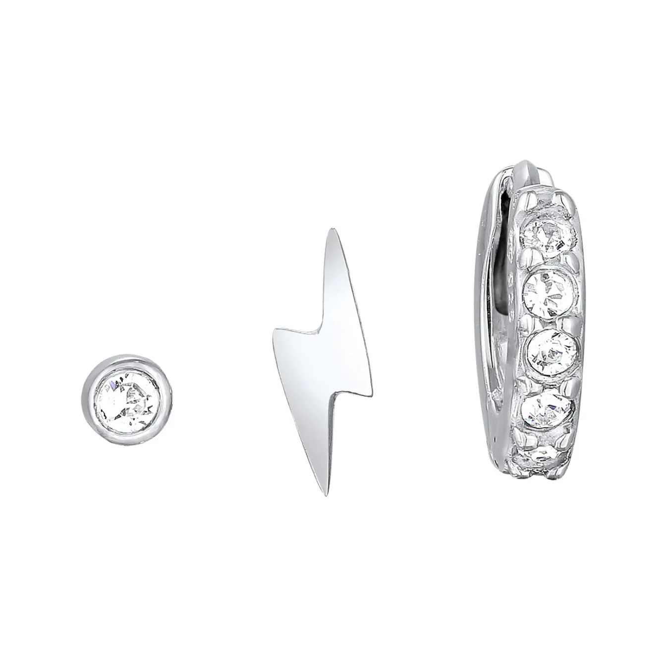Elli "Ohrsteckerset Blitz Trio | Kristalle (Weiß)< Symbol-schmuck|Ohrringe
