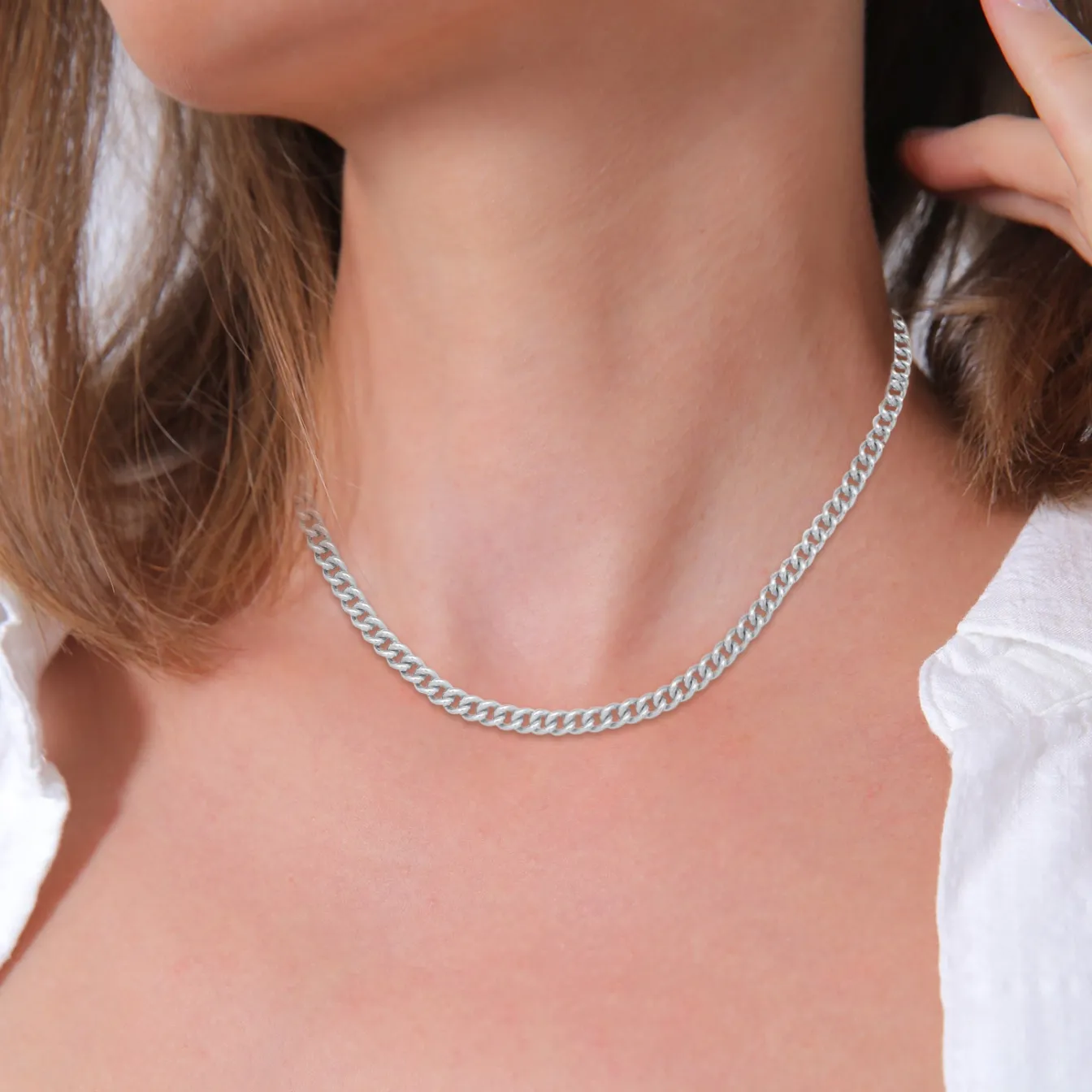 Elli "Panzerkette Basic< Halsketten|Silber