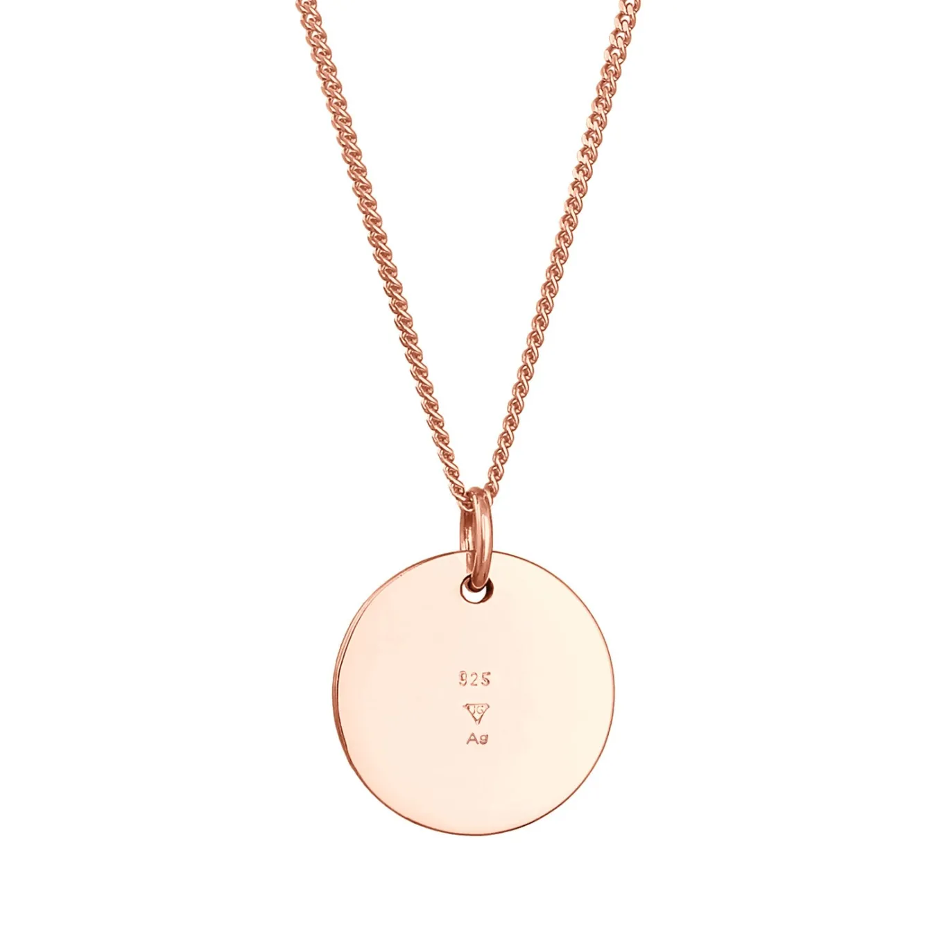 Elli "Panzerkette Plättchen< Roségold|Halsketten