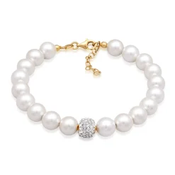 Elli "Perlen -Armband Kugel | Kristall ( Weiß )< Perlen|Armbänder