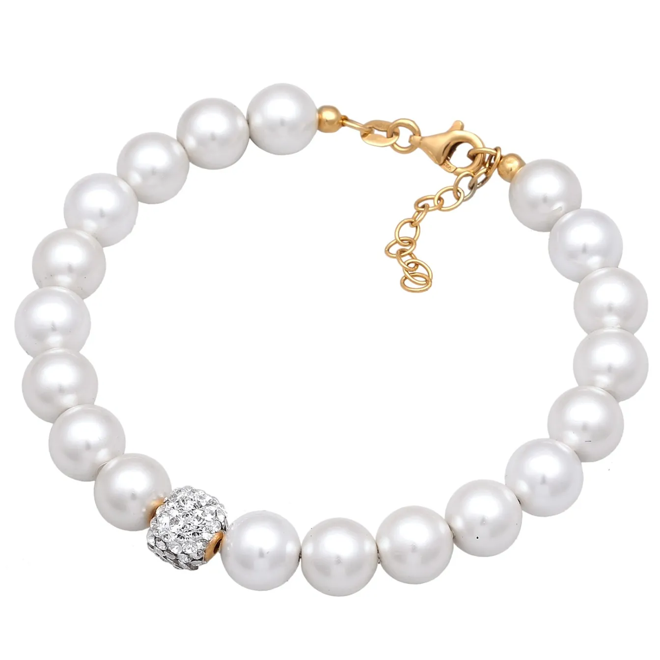 Elli "Perlen -Armband Kugel | Kristall ( Weiß )< Perlen|Armbänder