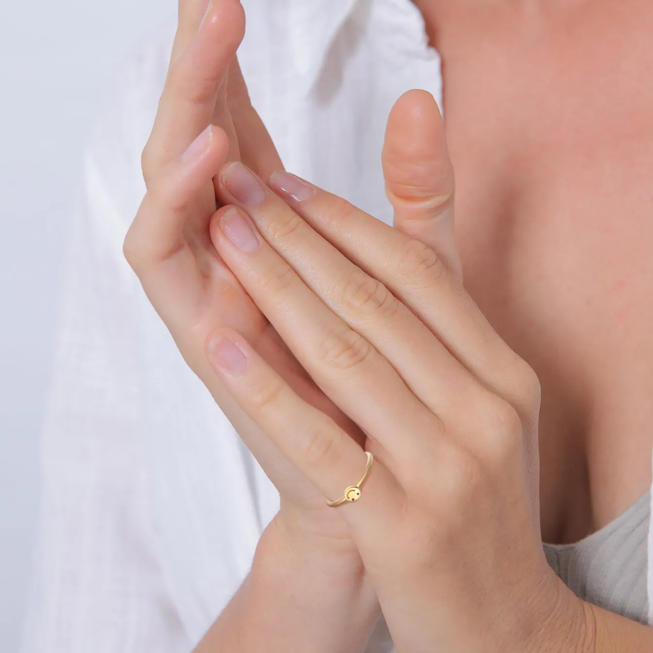 Elli "Pinky Ring mit Smiling Face< Ringe|Vergoldet