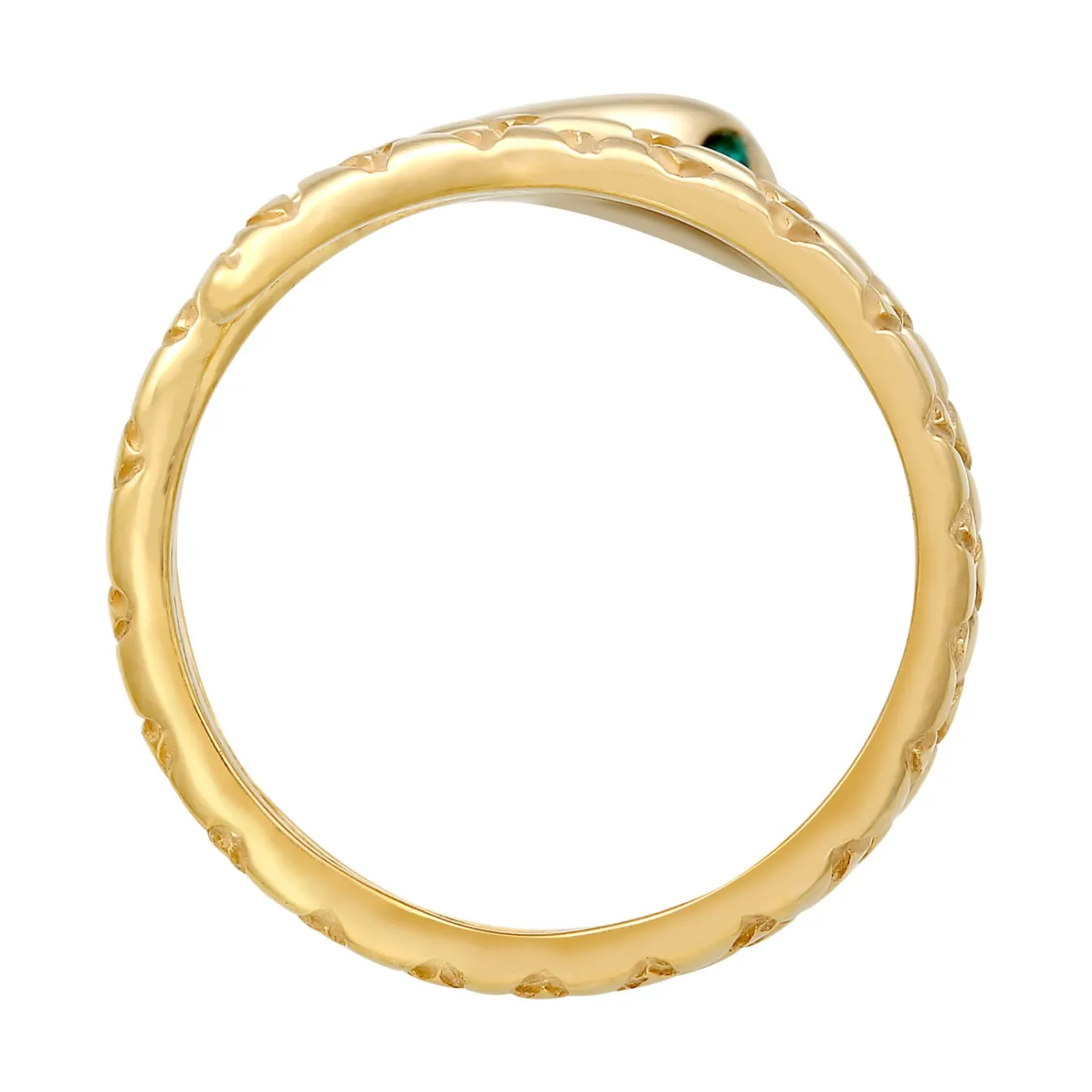 Elli "Pinky Ring Schlange | Kristall (Grün)< Ringe|Vergoldet