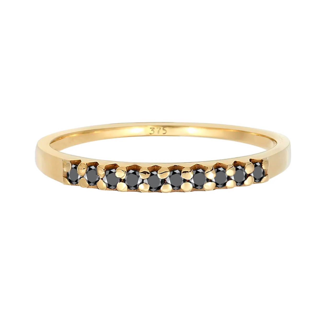 Elli "Ring | Diamant ( Schwarz, 0,15 ct )< Ringe|Echtgold