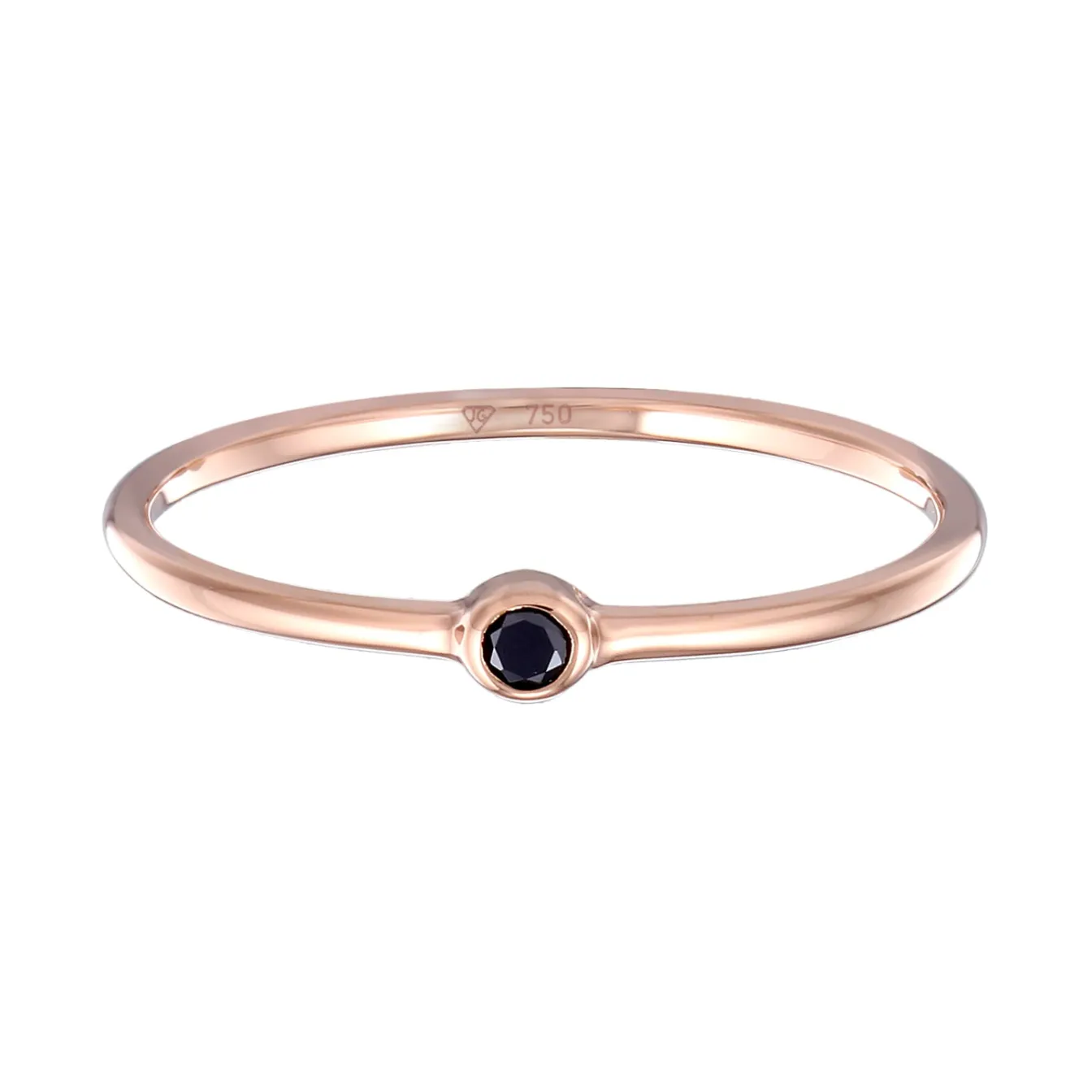 Elli "Ring | Diamant ( Schwarz, 0,03 ct )< Roségold|Letzte Chance