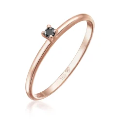 Elli "Ring | Diamant ( Schwarz, 0,015 ct )< Roségold|Ringe