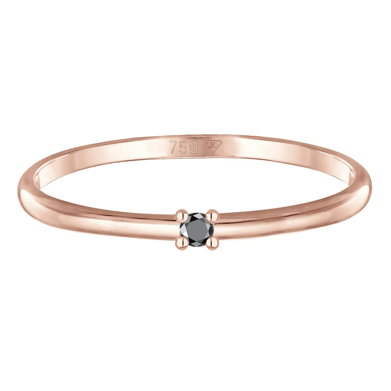 Elli "Ring | Diamant ( Schwarz, 0,015 ct )< Roségold|Ringe