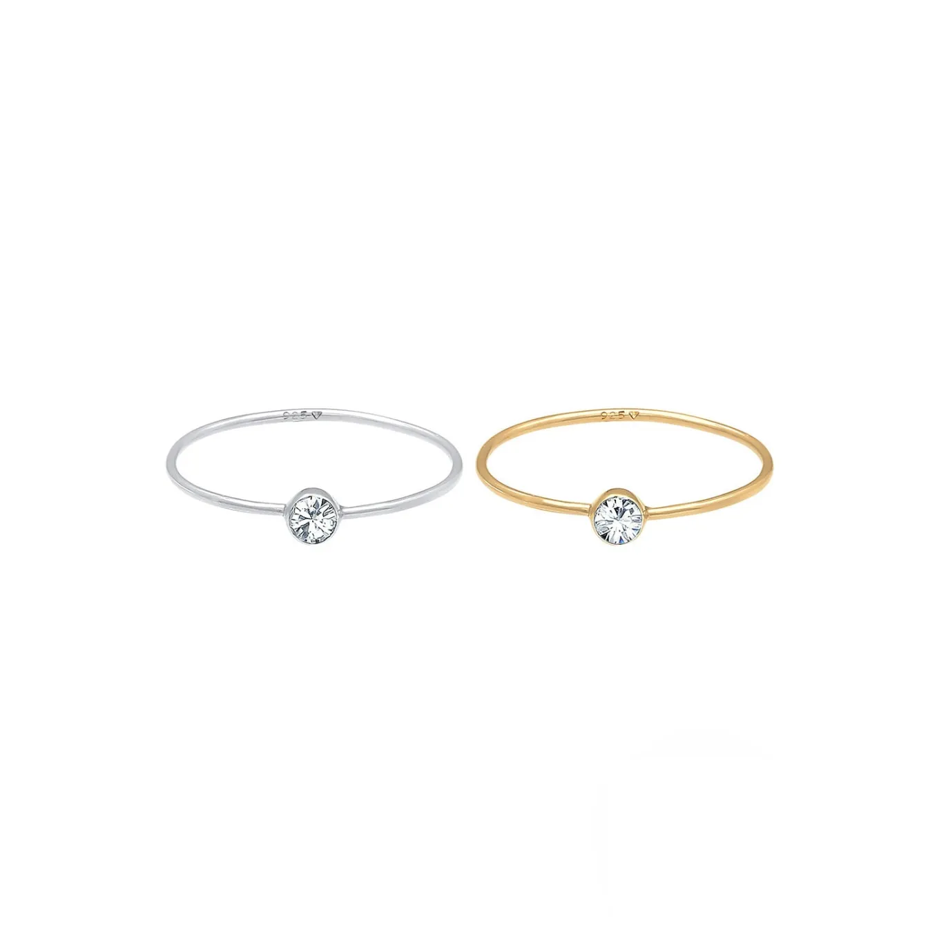 Elli "Ring | Kristall ( Weiß )< Roségold|Ringe