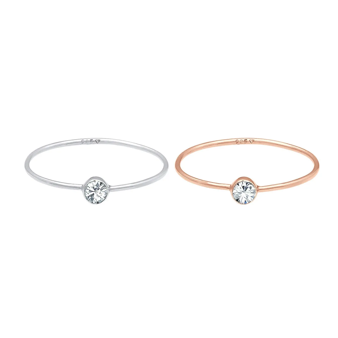 Elli "Ring | Kristall ( Weiß )< Roségold|Ringe