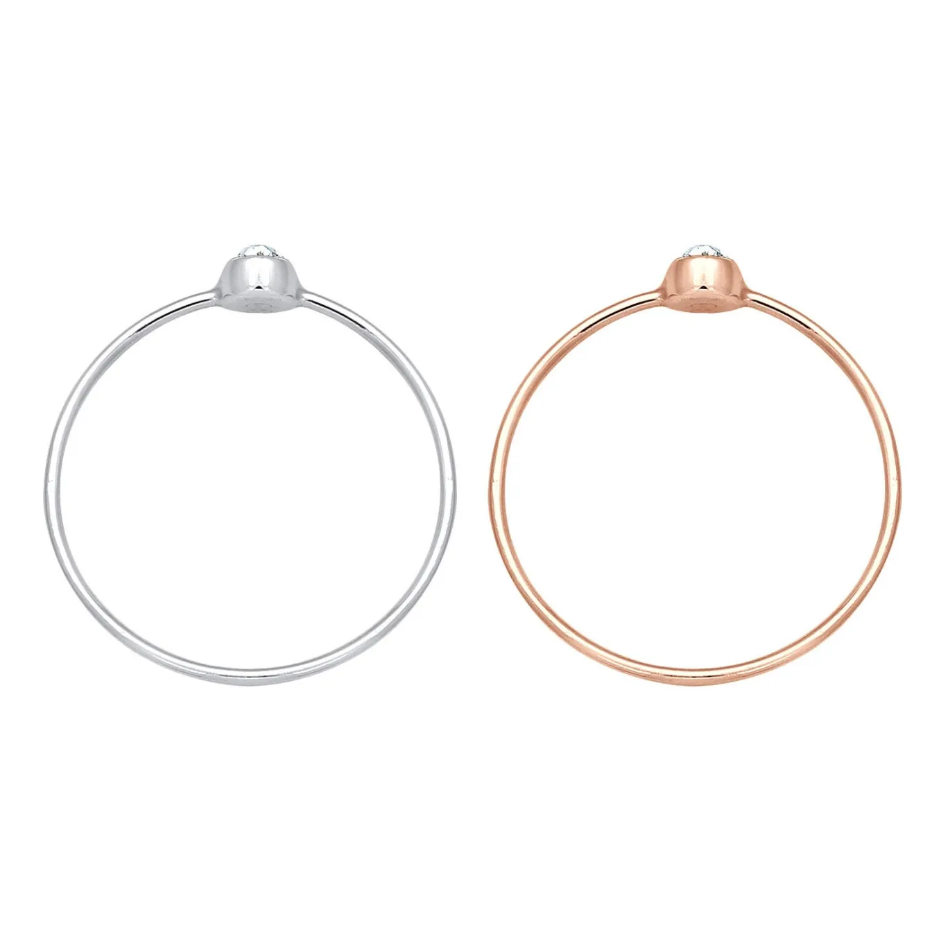 Elli "Ring | Kristall ( Weiß )< Roségold|Ringe