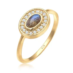 Elli "Ring | Labradorit ( Grau )< Ringe|Vergoldet