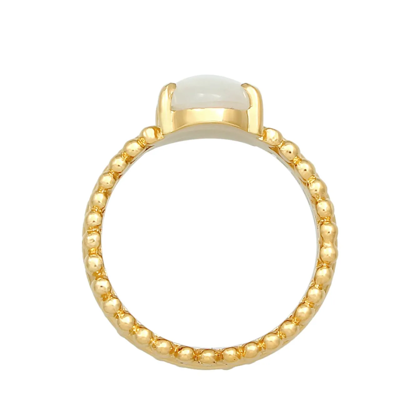 Elli "Ring | Mondstein ( Weiß )< Ringe|Vergoldet