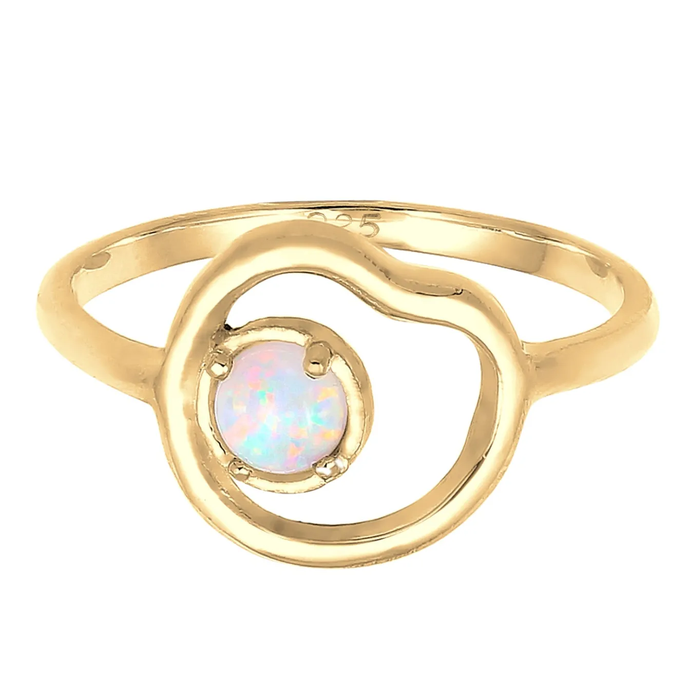 Elli "Ring | Opal ( Weiß )< Ringe|Vergoldet