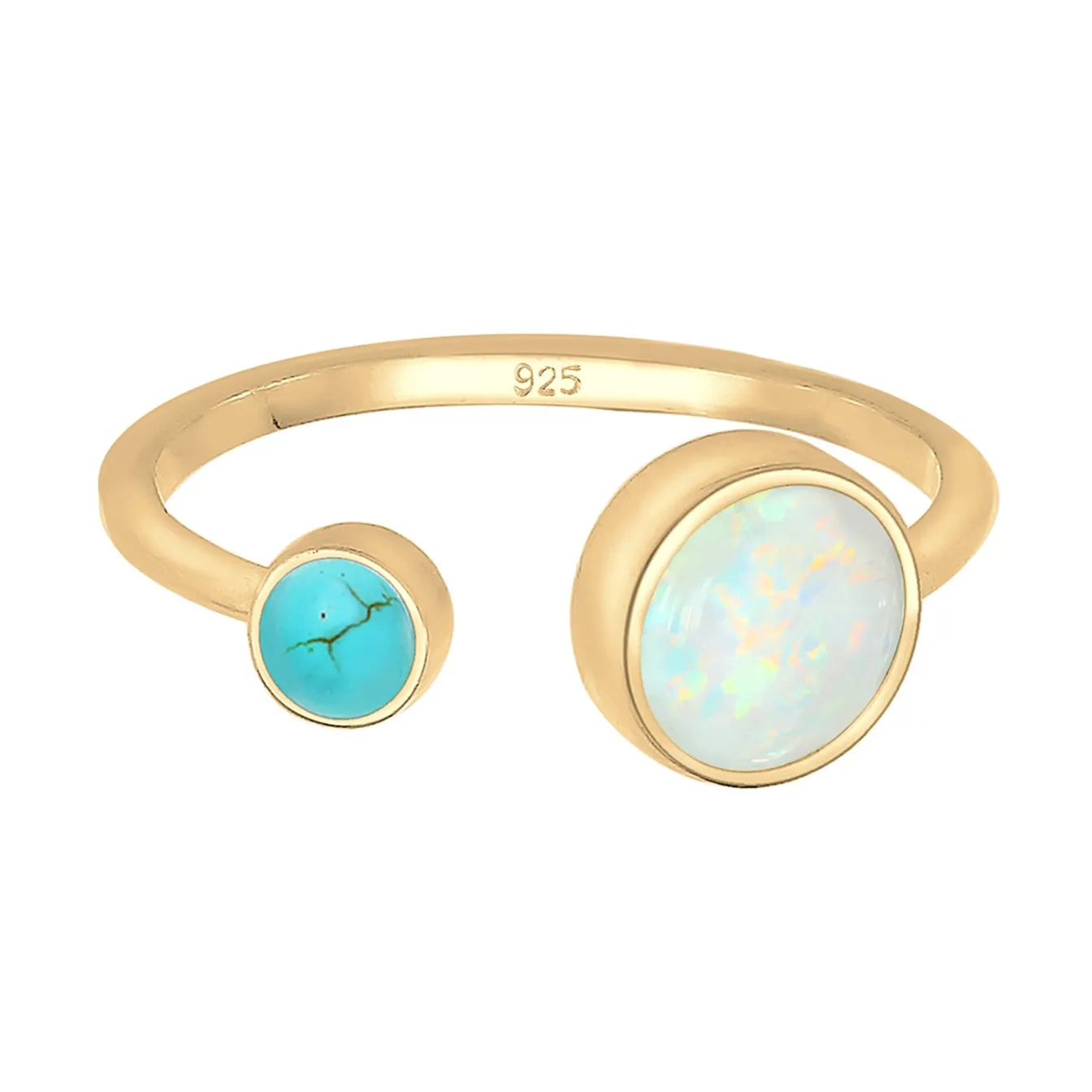 Elli "Ring | Opal ( Weiß )< Vergoldet|Ringe