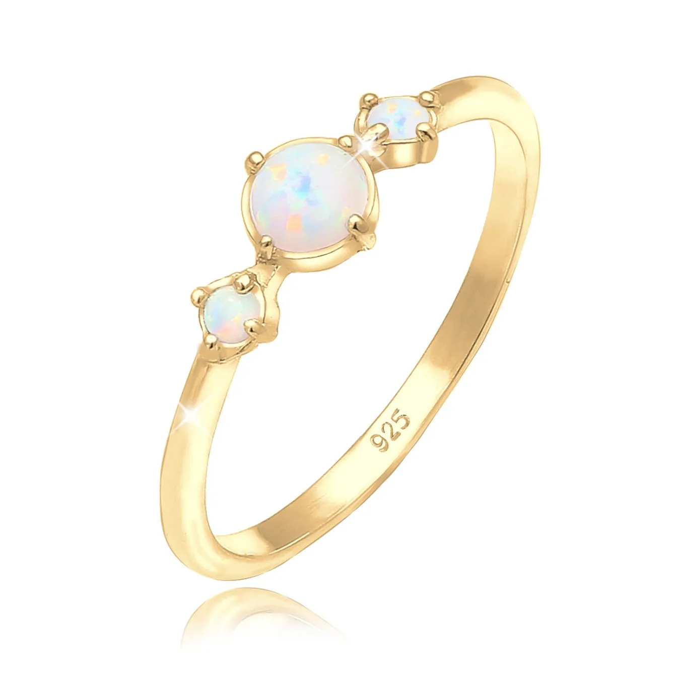 Elli "Ring | Opal ( Weiß )< Silber|Roségold