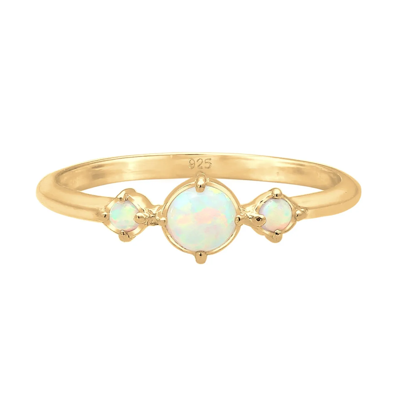 Elli "Ring | Opal ( Weiß )< Silber|Roségold