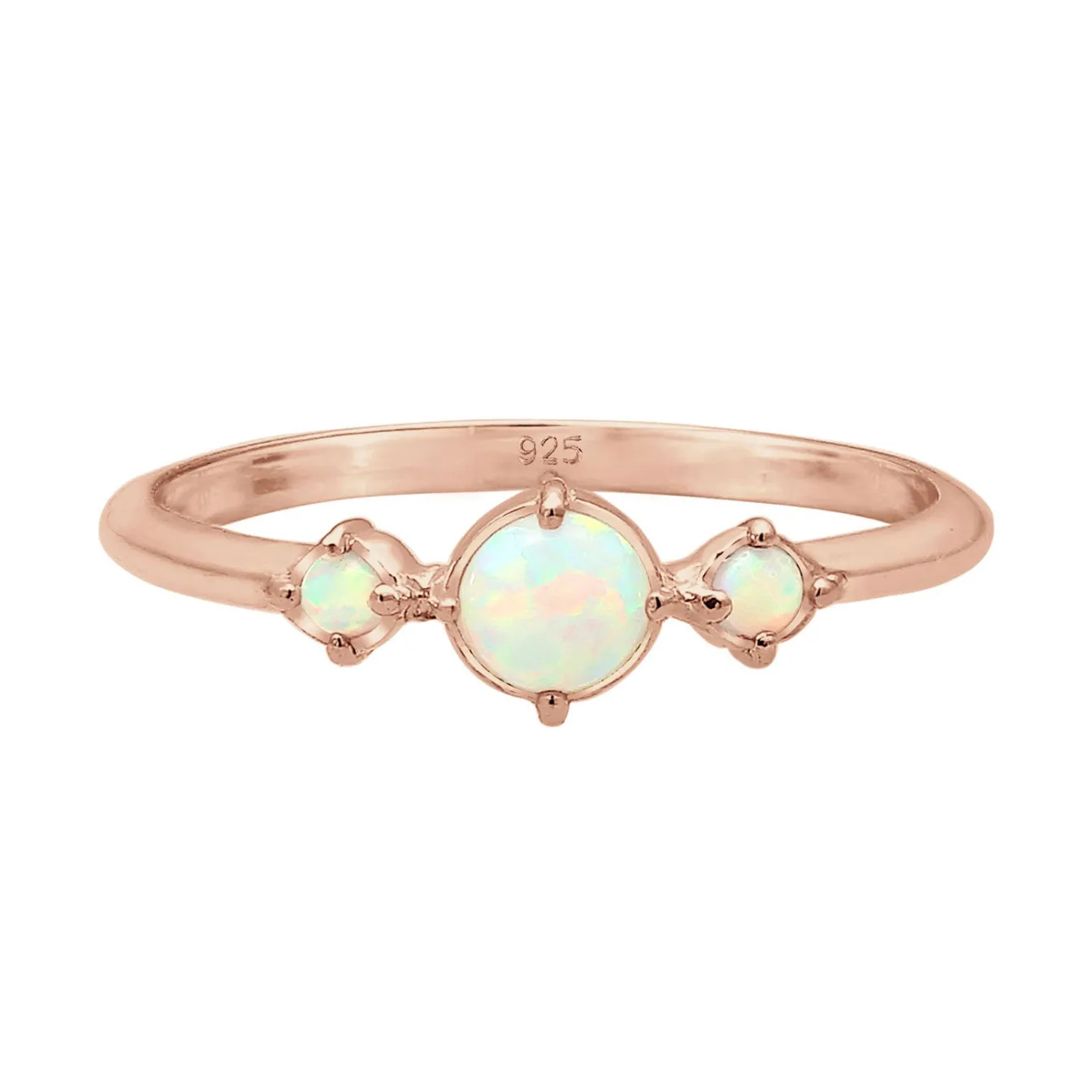 Elli "Ring | Opal ( Weiß )< Silber|Roségold