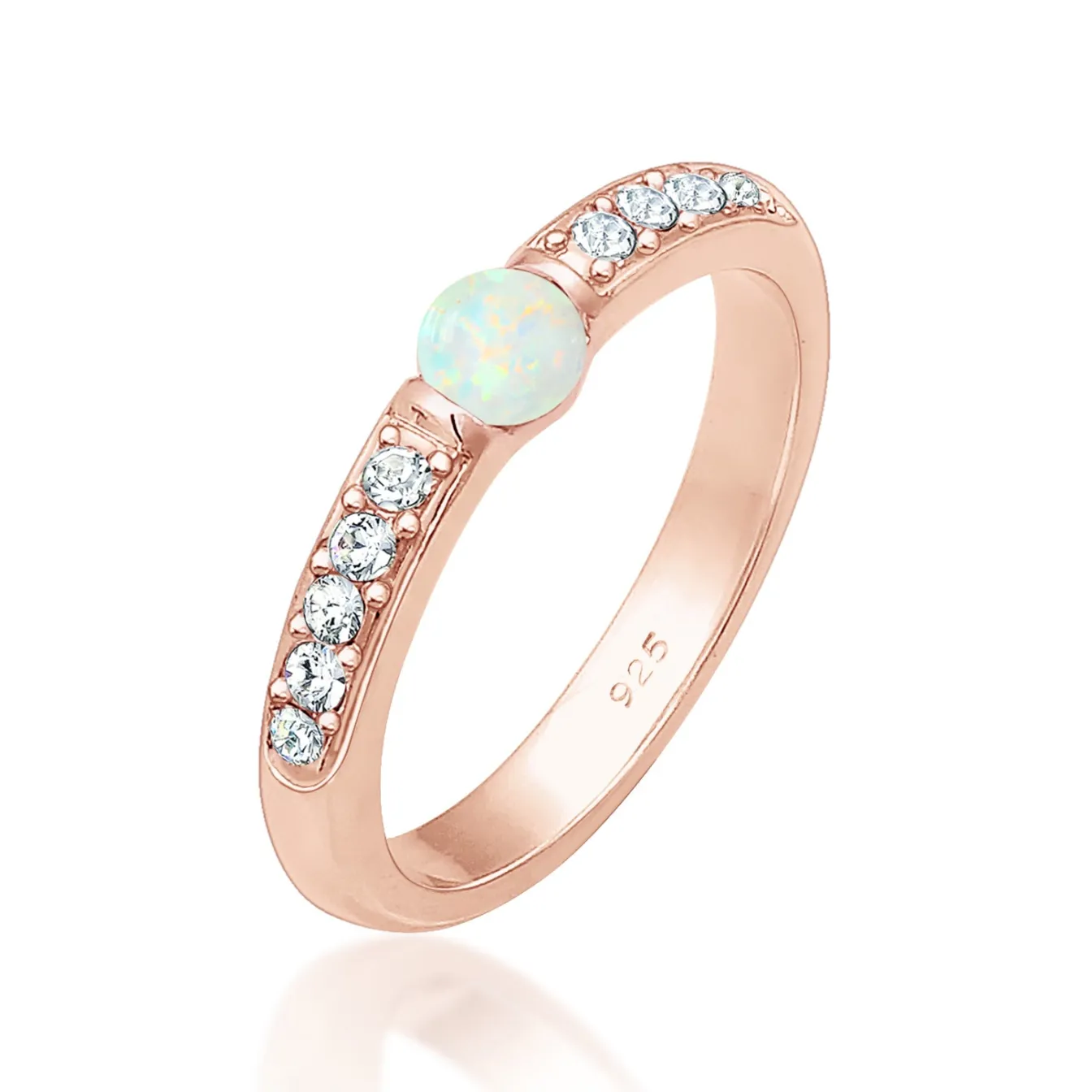 Elli "Ring | Opal ( Weiß )< Roségold|Ringe