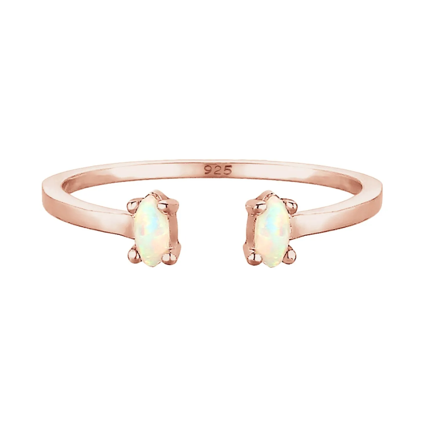 Elli "Ring | Opal ( Weiß )< Roségold|Ringe