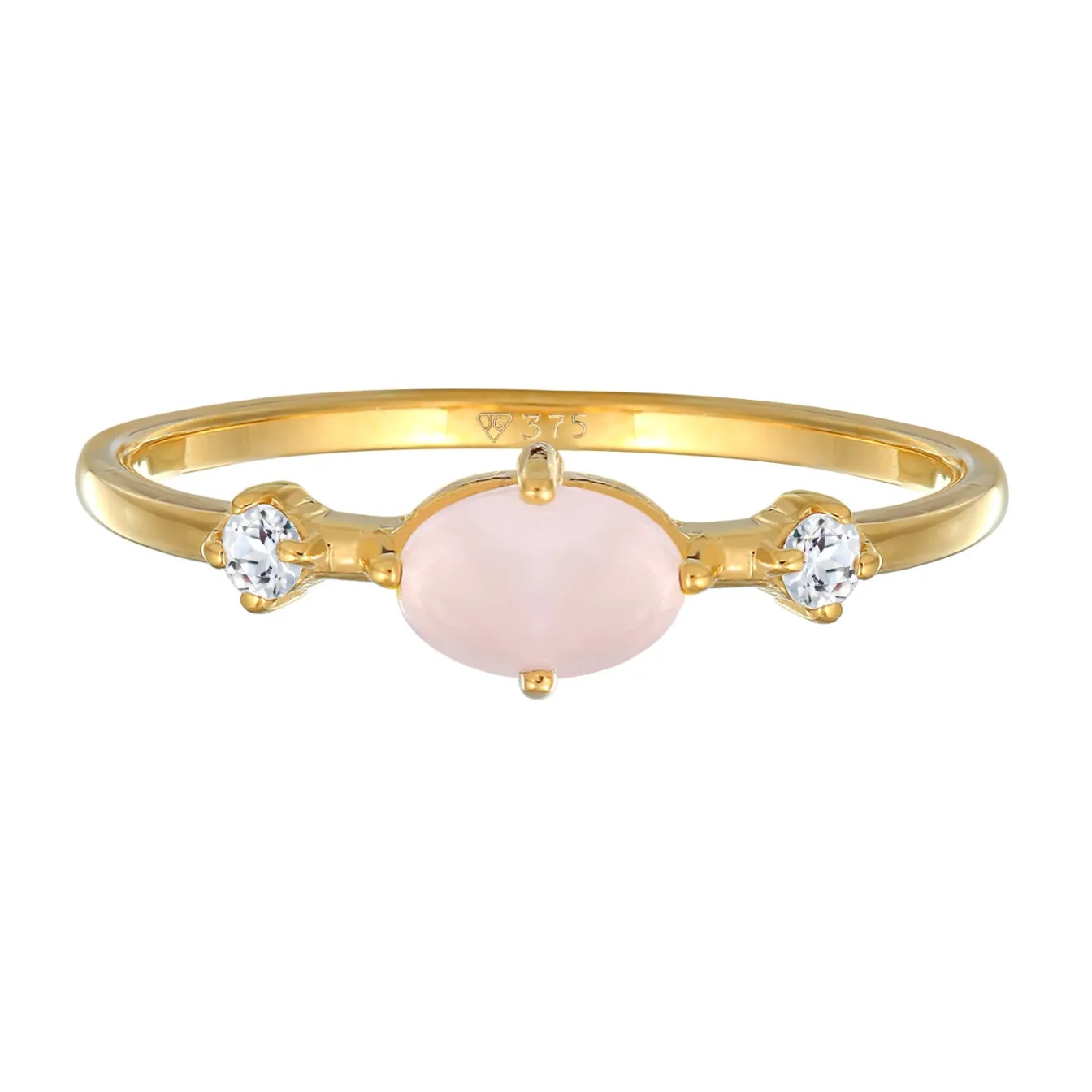 Elli "Ring | Quartz (rosa), Topas (weiß)< Ringe|Echtgold
