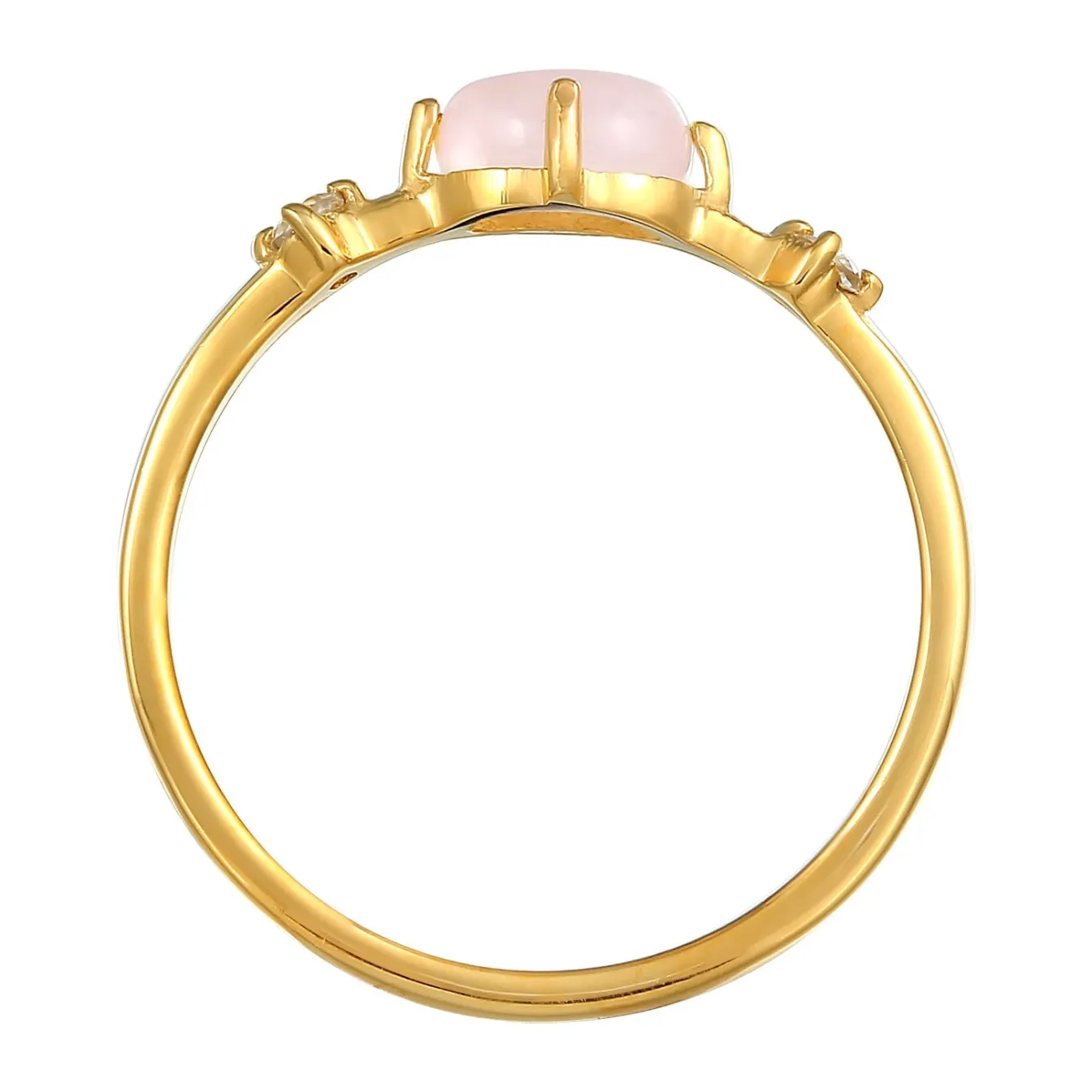 Elli "Ring | Quartz (rosa), Topas (weiß)< Ringe|Echtgold