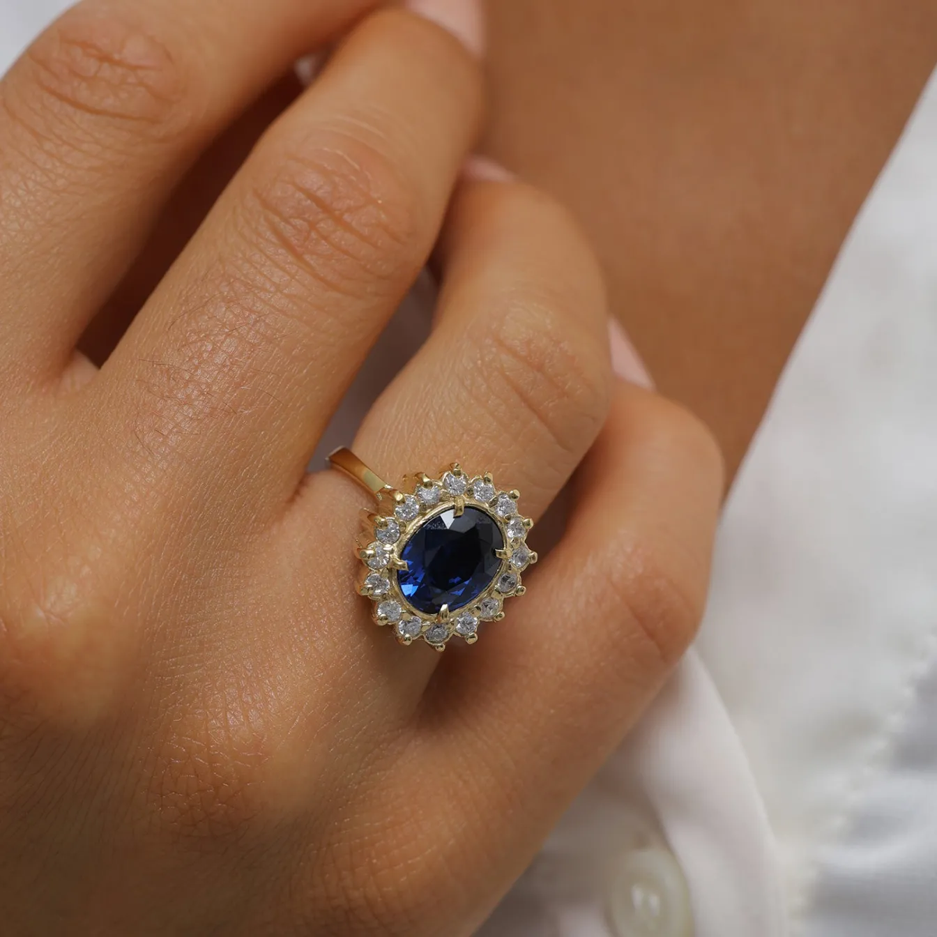 Elli "Ring | Saphir ( Blau )< Ringe|Vergoldet