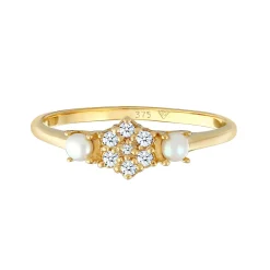 Elli "Ring | Süßwasserperle, Diamant ( Weiß, 0,095 ct )< Hochzeit|Perlen