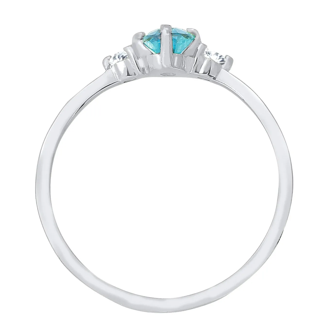 Elli "Ring | Zirkonia ( Hellblau )< Ringe|Silber
