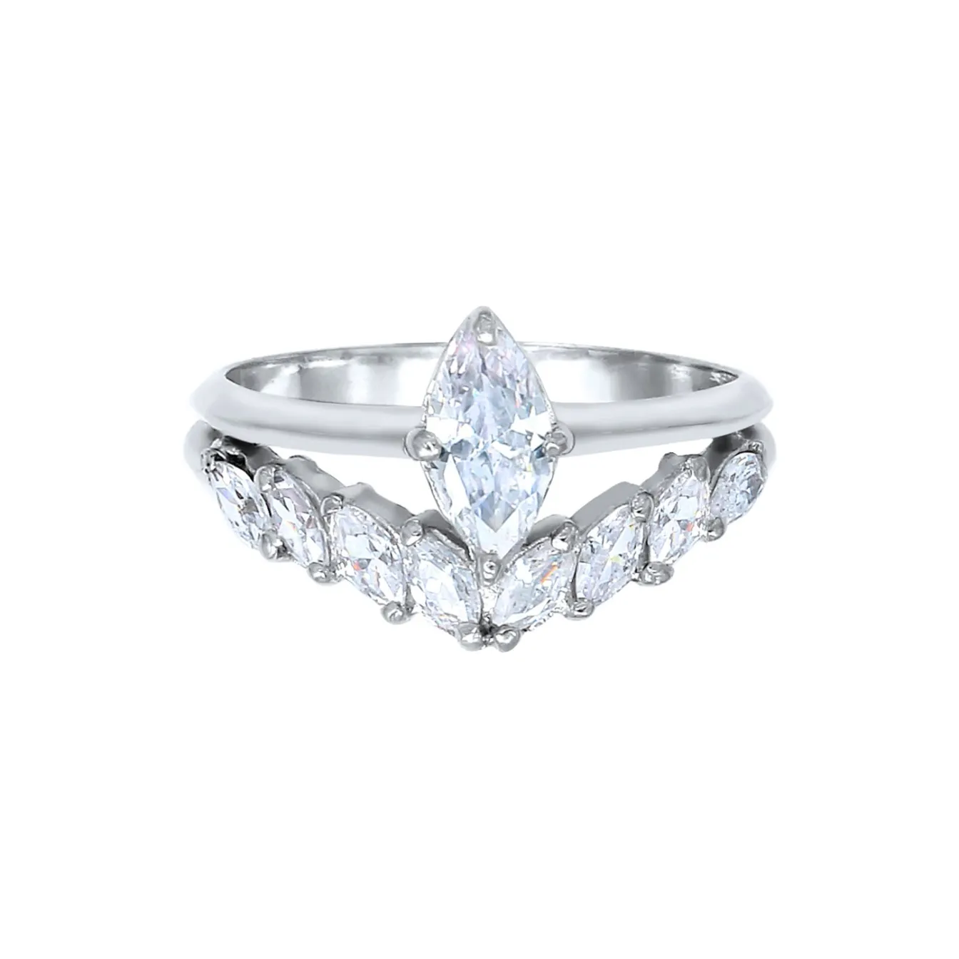 Elli "Ring | Zirkonia ( Weiß )< Ringe|Vergoldet