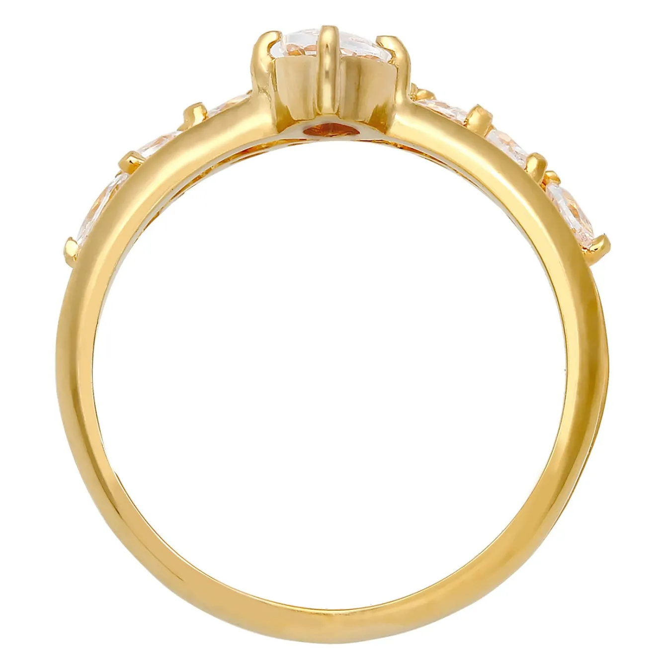 Elli "Ring | Zirkonia ( Weiß )< Ringe|Vergoldet
