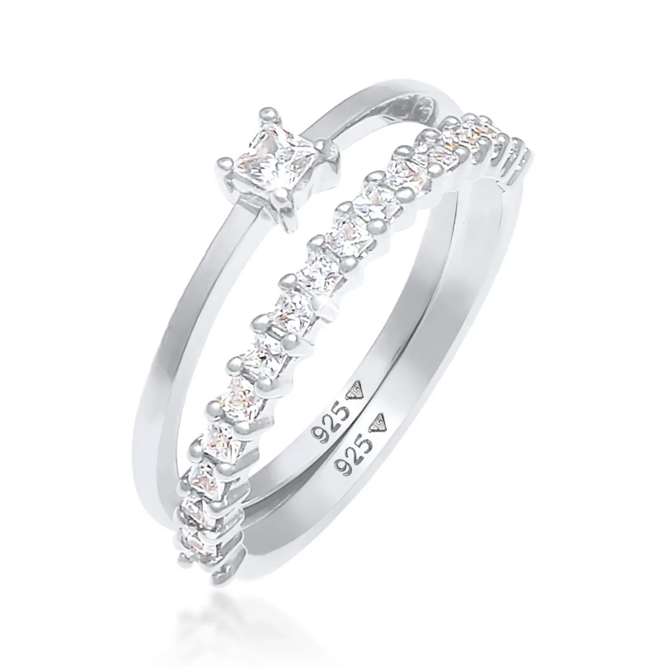 Elli "Ring | Zirkonia ( Weiß )< Ringe|Silber