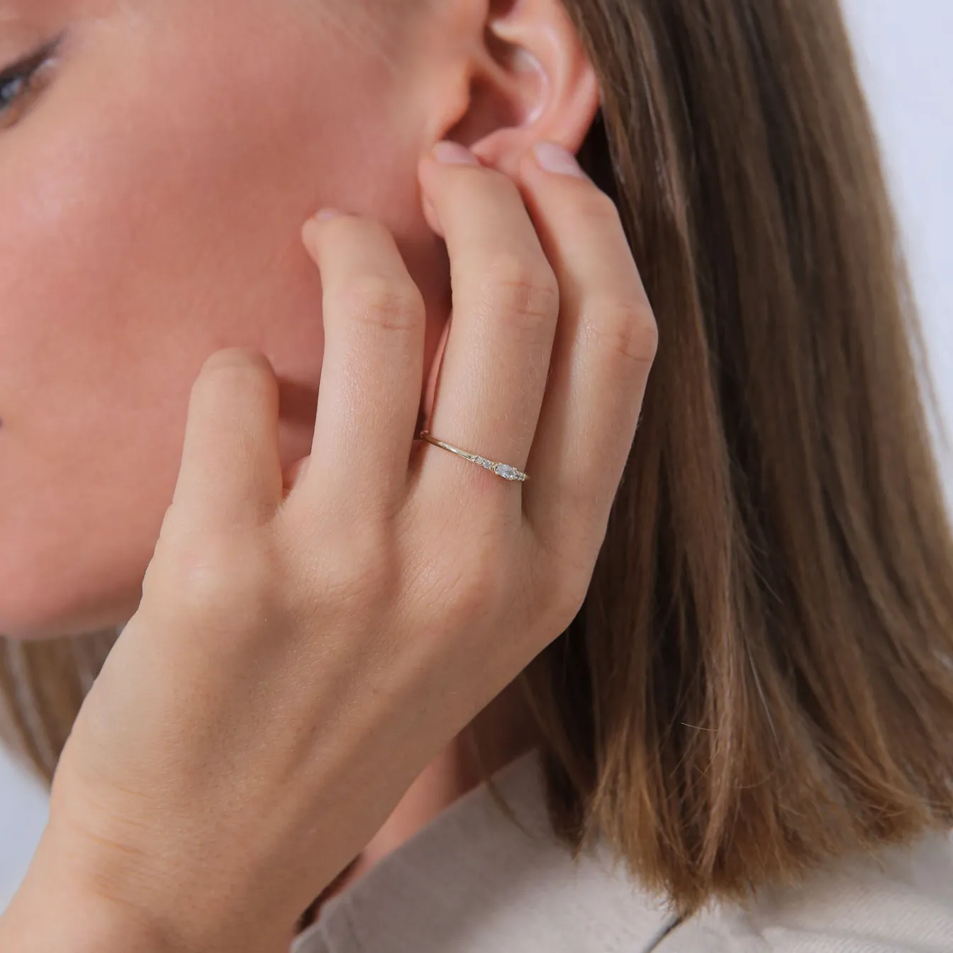 Elli "Ring | Zirkonia ( Weiß )< Roségold|Ringe