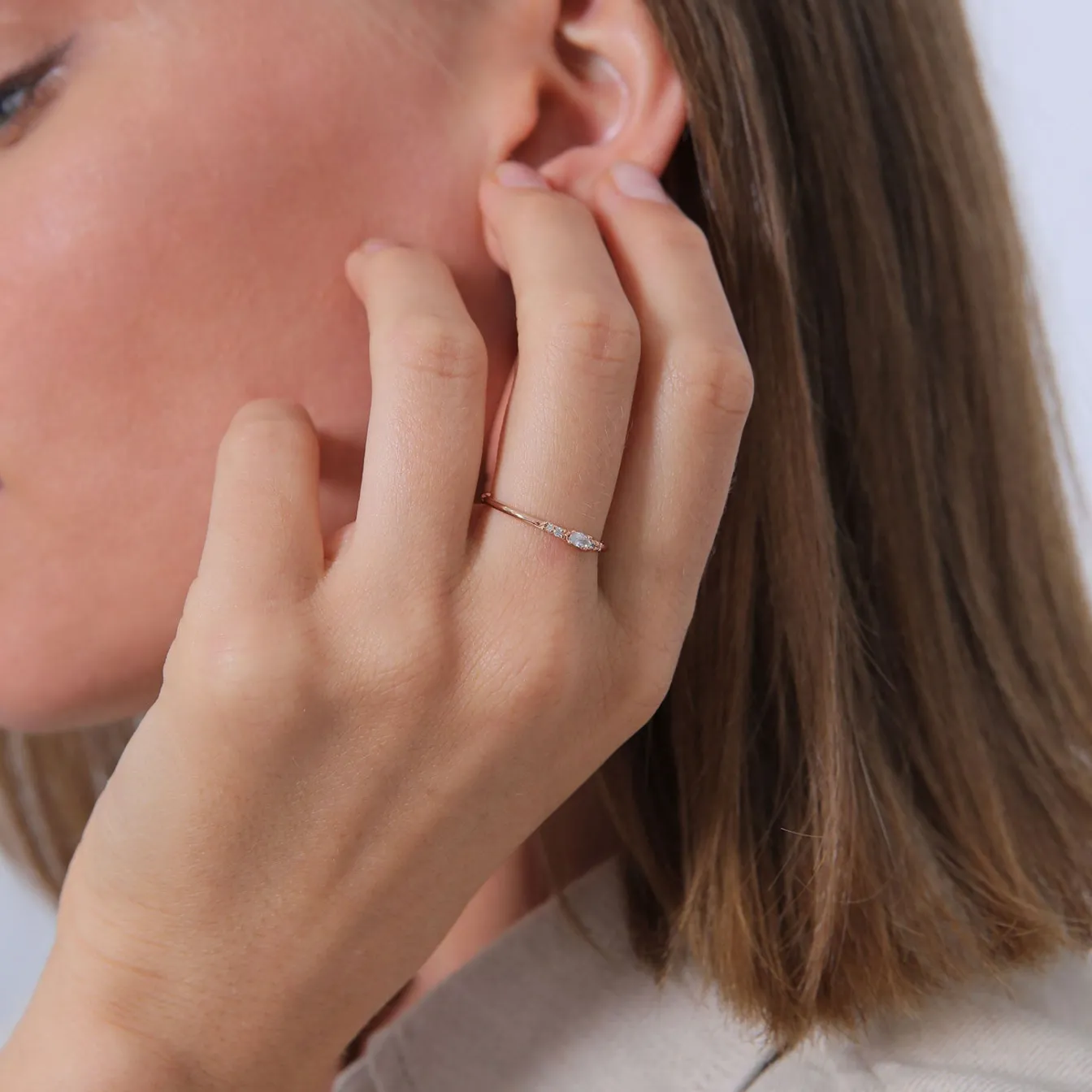 Elli "Ring | Zirkonia ( Weiß )< Roségold|Ringe