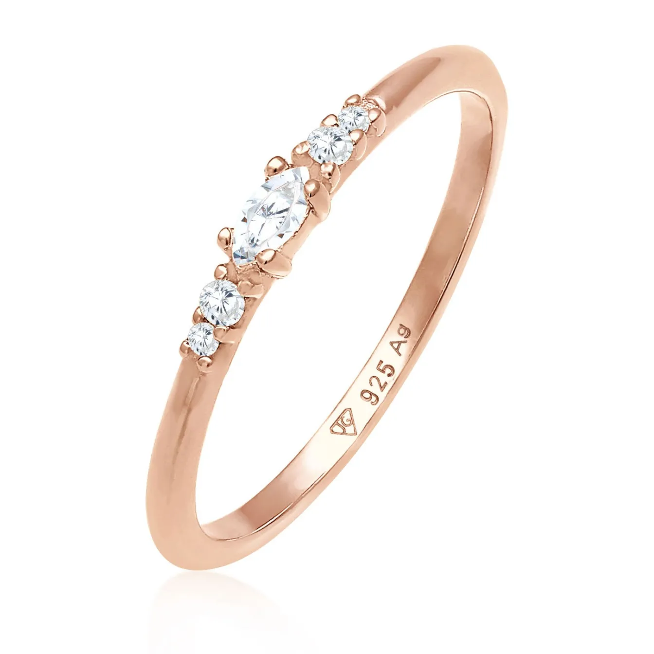 Elli "Ring | Zirkonia ( Weiß )< Roségold|Ringe