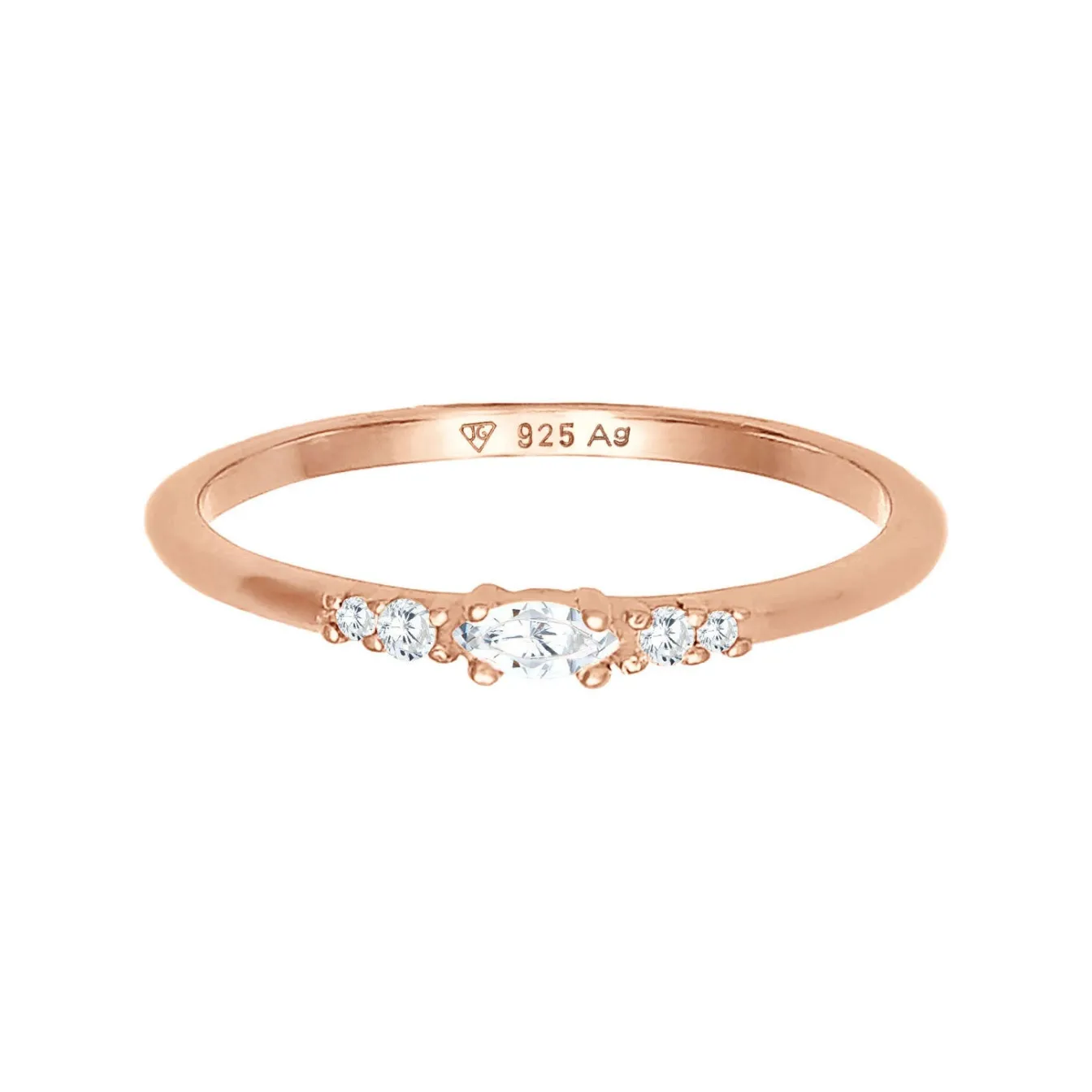 Elli "Ring | Zirkonia ( Weiß )< Roségold|Ringe
